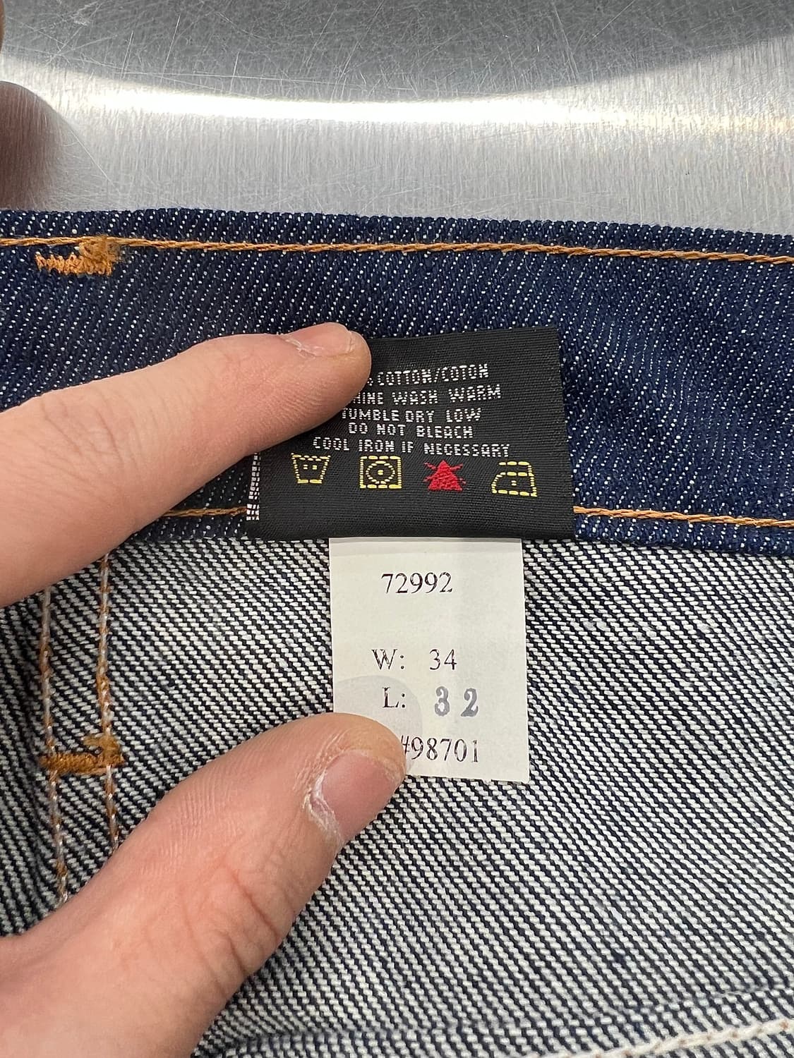 프리즌 블루스 유틸리티 스티치 워크 데님 와이드 팬츠 상품이미지8