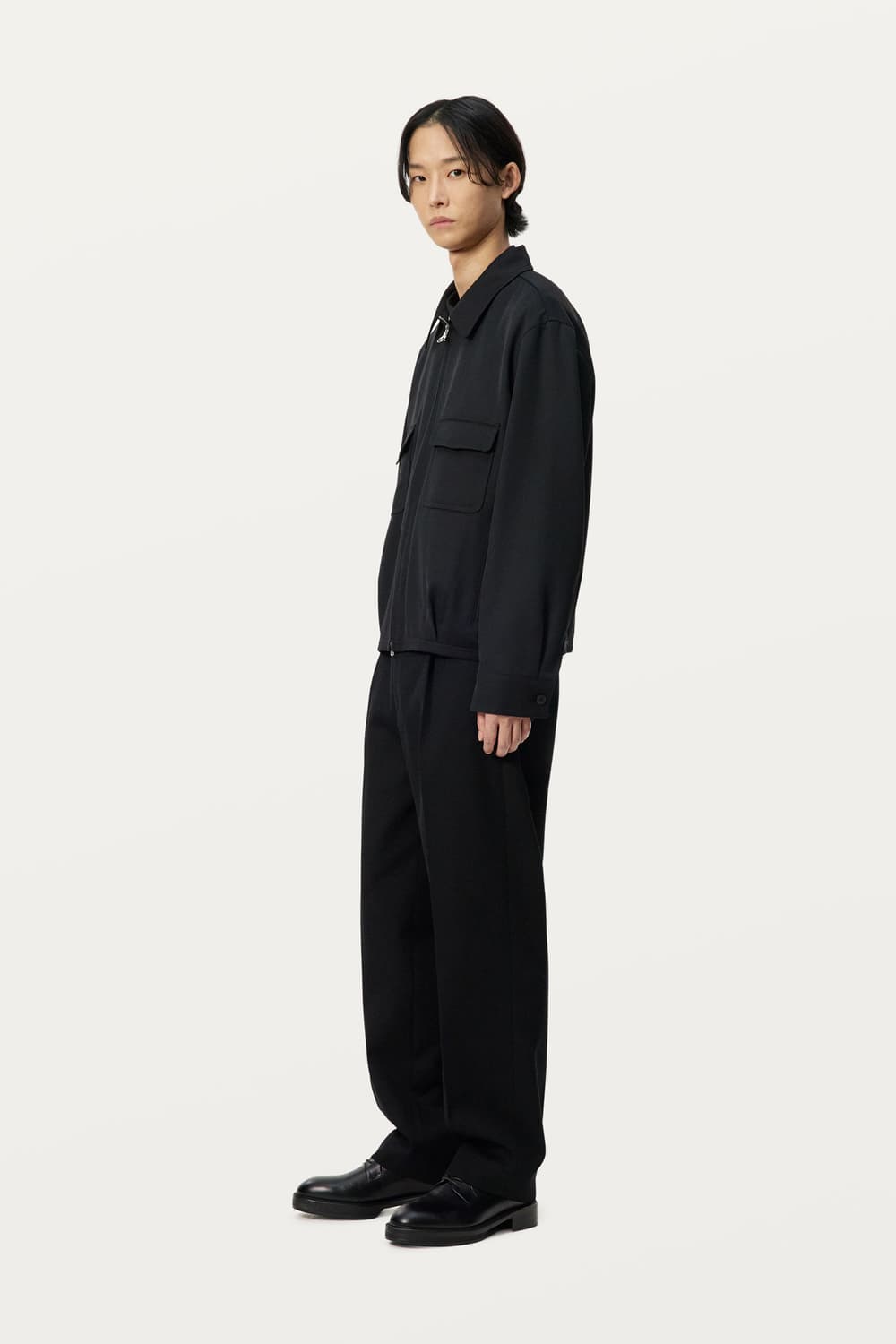 솔리드옴므 25fw 블랙 블루종 아웃 셔츠 48사이즈 상품이미지8