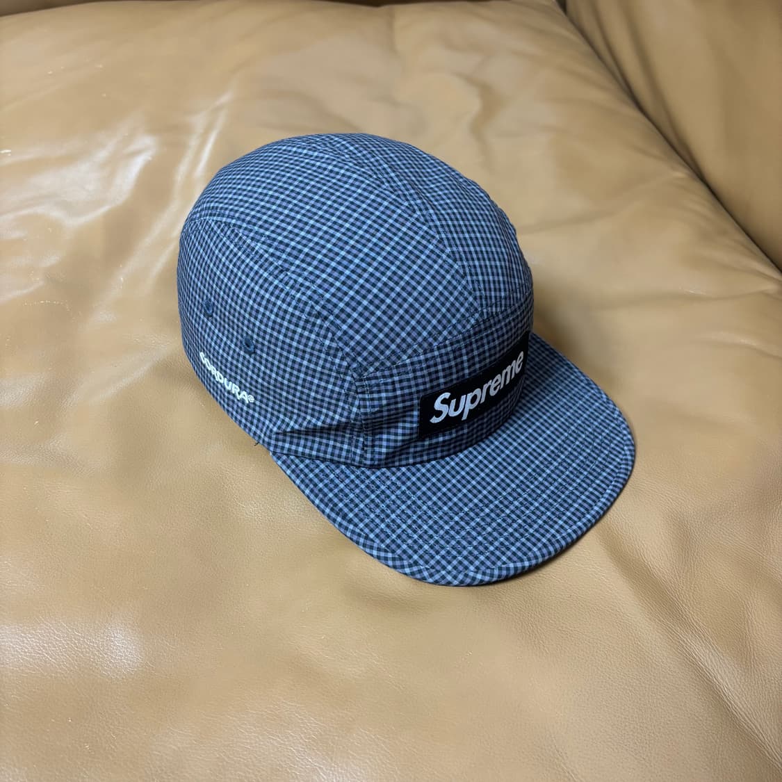 슈프림 캠프캡 모자 박스로고 25ss 코듀라 플레이드 블랙 상품이미지1