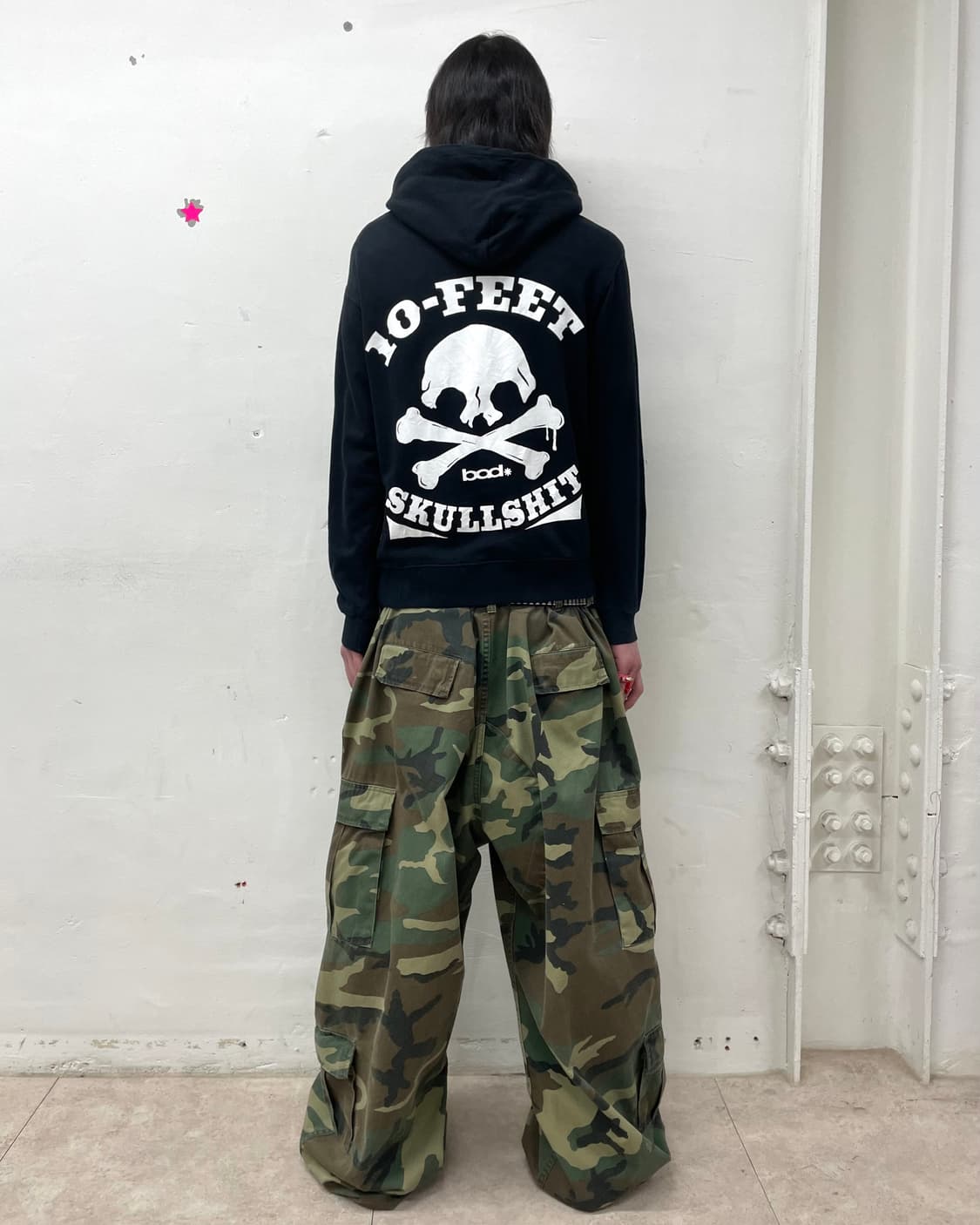 Back Skull Black Hooded Zip-Up 상품이미지3