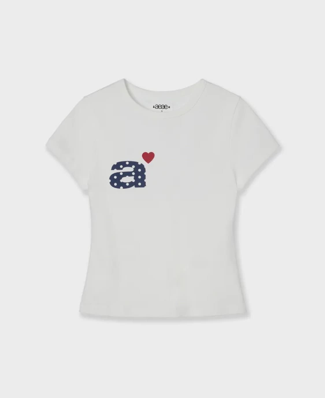 aeae 에이이에이이 반팔티 화이트 DOT SMALL LETTER TEE 상품이미지1