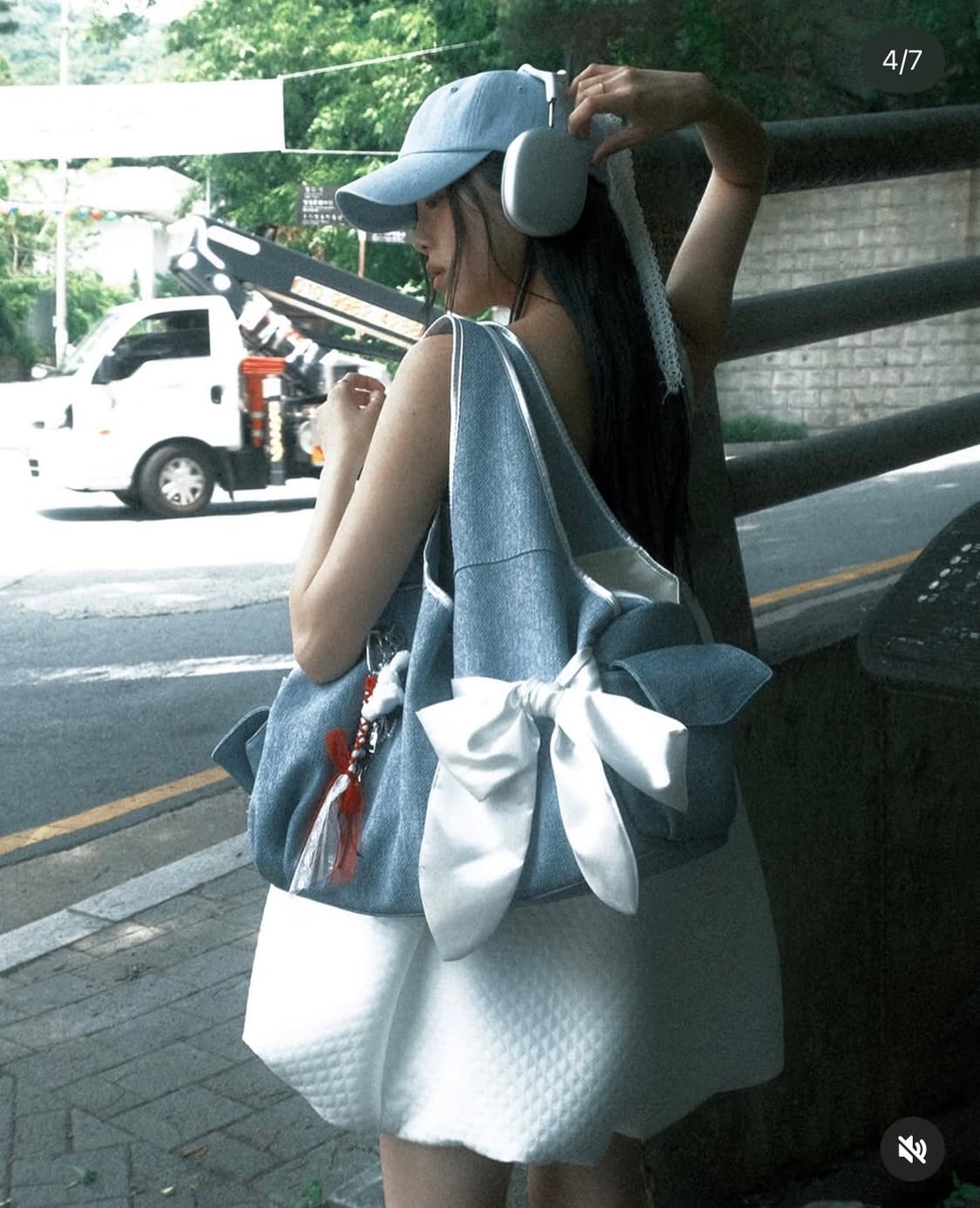 시월107 siweol 데님레더 보우백 숄더백 상품이미지4