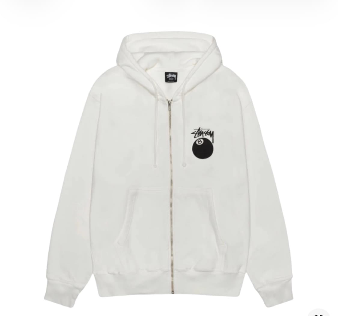 스투시 8볼 후드집업 내츄럴 M 상품이미지2