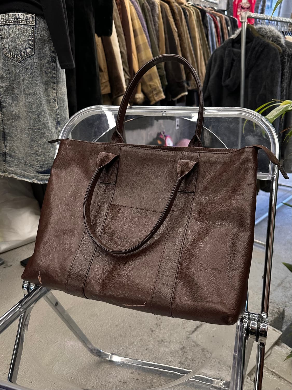 brown leather shoulder bag 상품이미지5