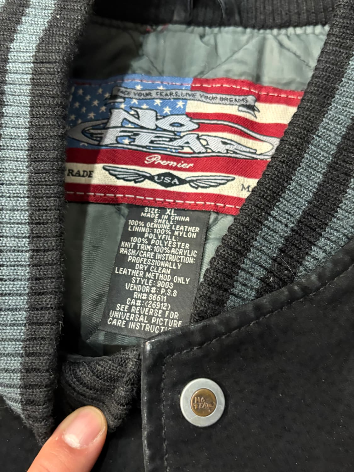 [XL] 노피어 레더 바시티 자켓 상품이미지5