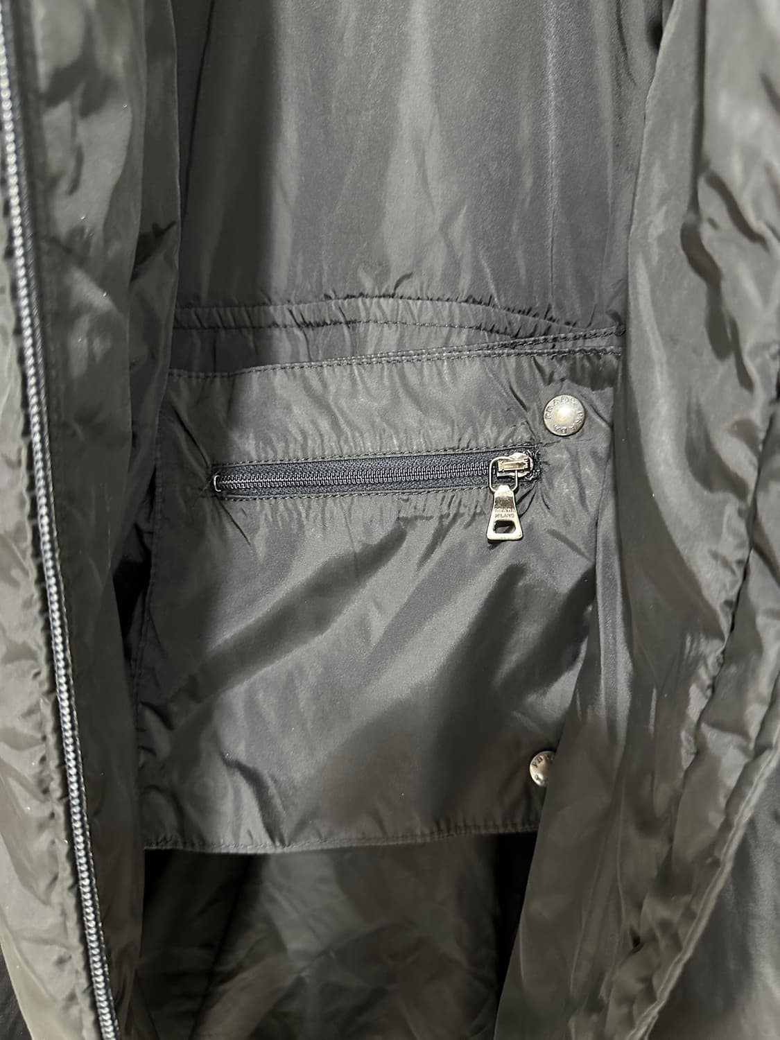 프라다 롱 패딩 후드 자켓 레인코트 점퍼 블랙 40 상품이미지7