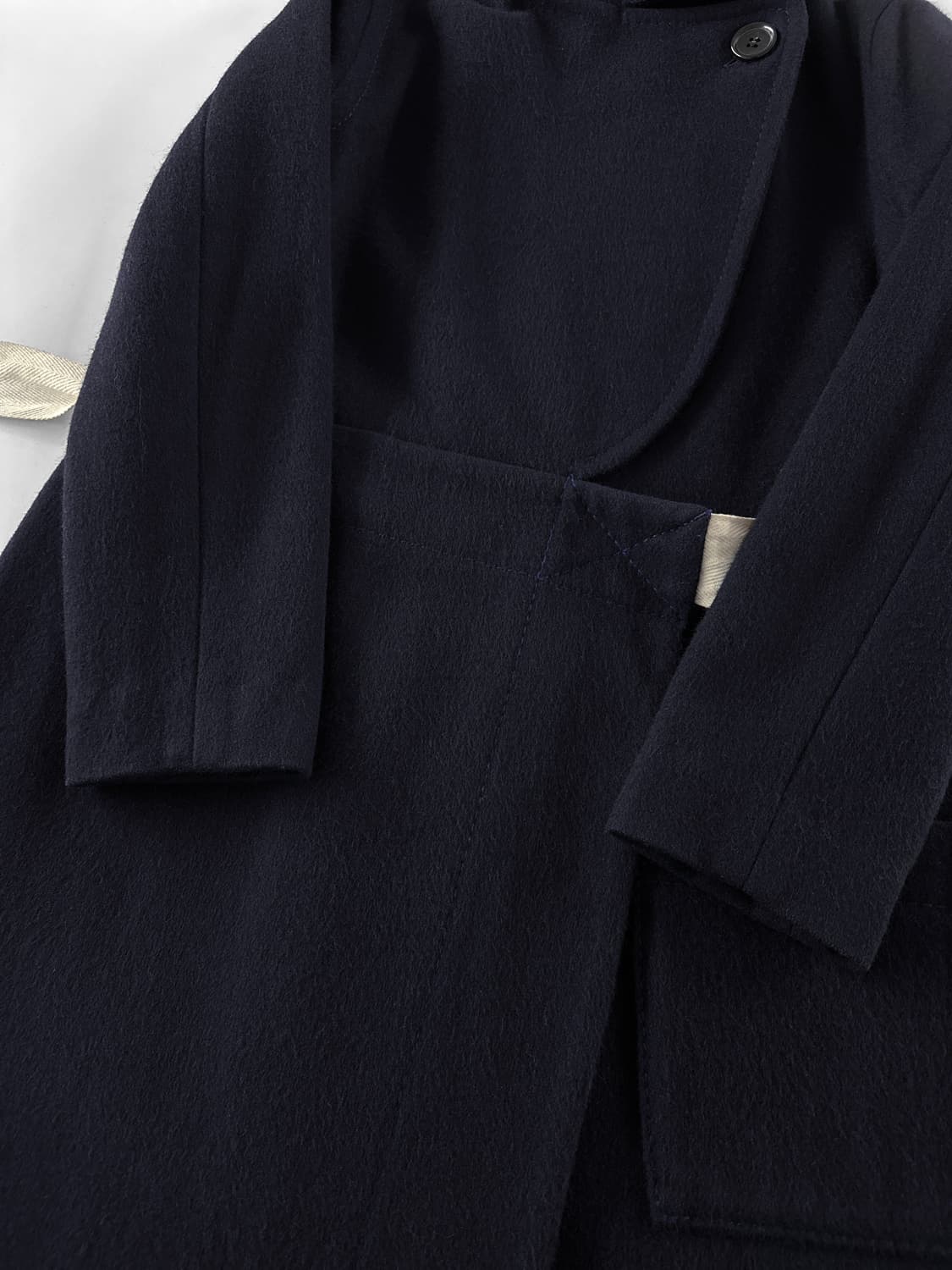 빈티지 Homspun 후디드 울 랩 코트 상품이미지7