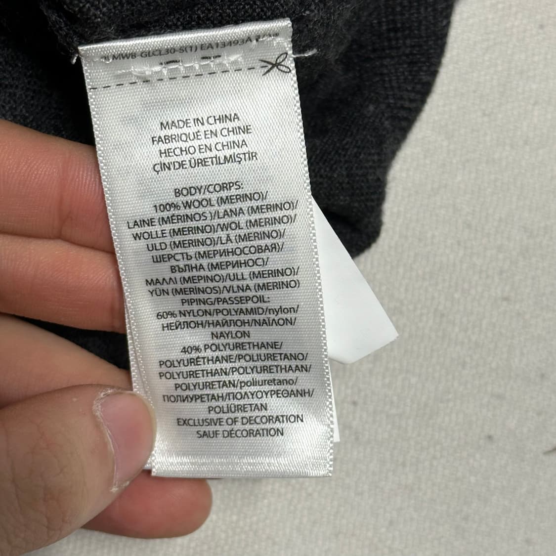 M 폴로랄프로렌 메리노 울 챠콜 카라 니트 상품이미지5