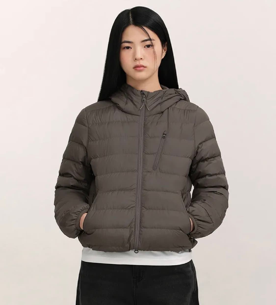 시티 레저 우먼즈 후디드 라이트 다운 재킷 [모카 브라운] M 상품이미지1