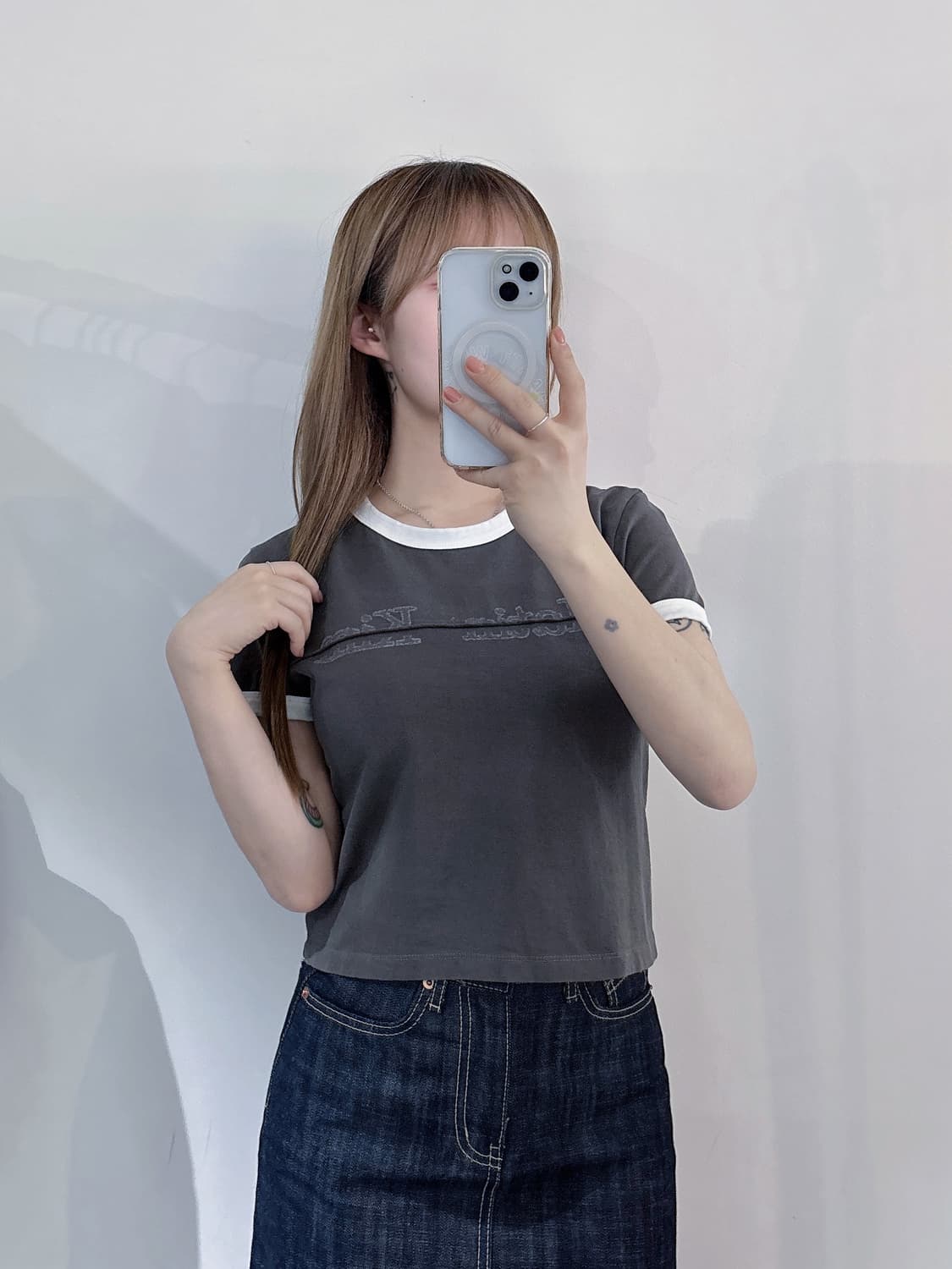 마땡킴 빅로고 크롭 반팔 상품이미지2