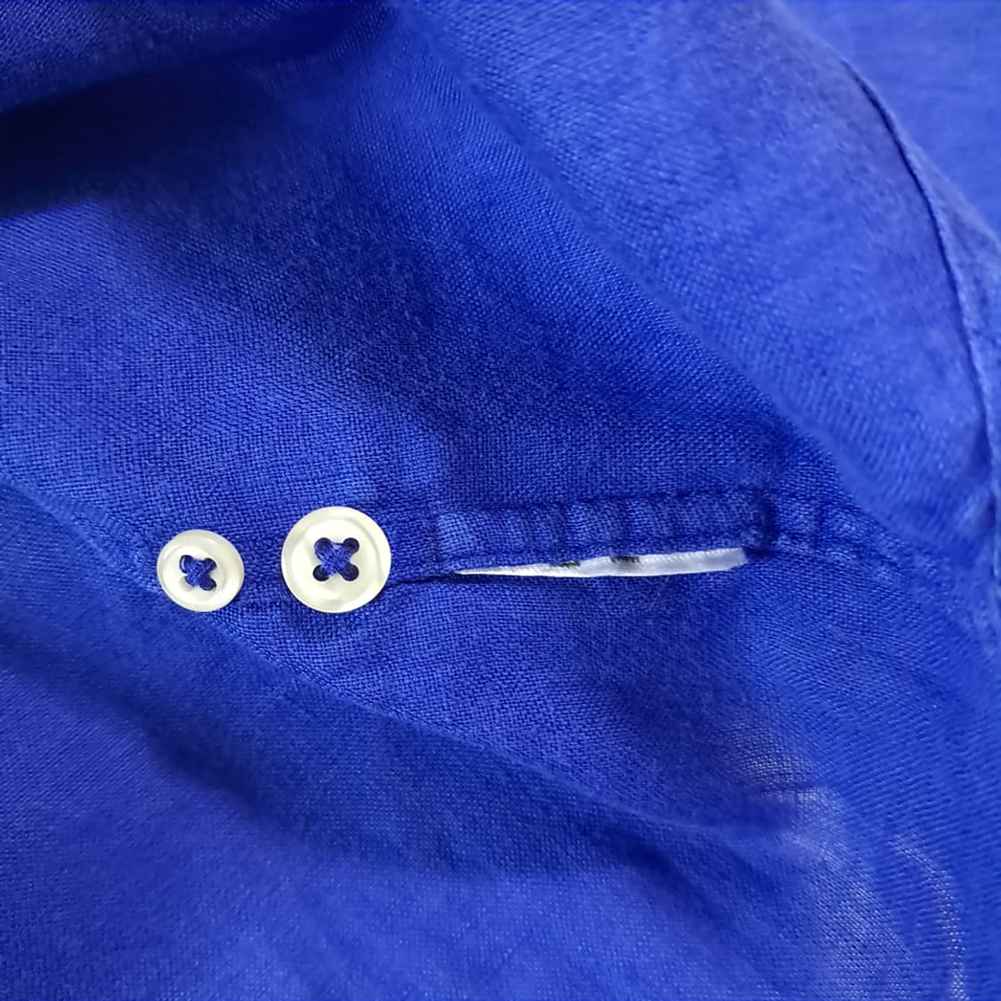 CK314 2XLT 폴로 90s 린넨 로열블루 반팔 셔츠 남방 상품이미지5