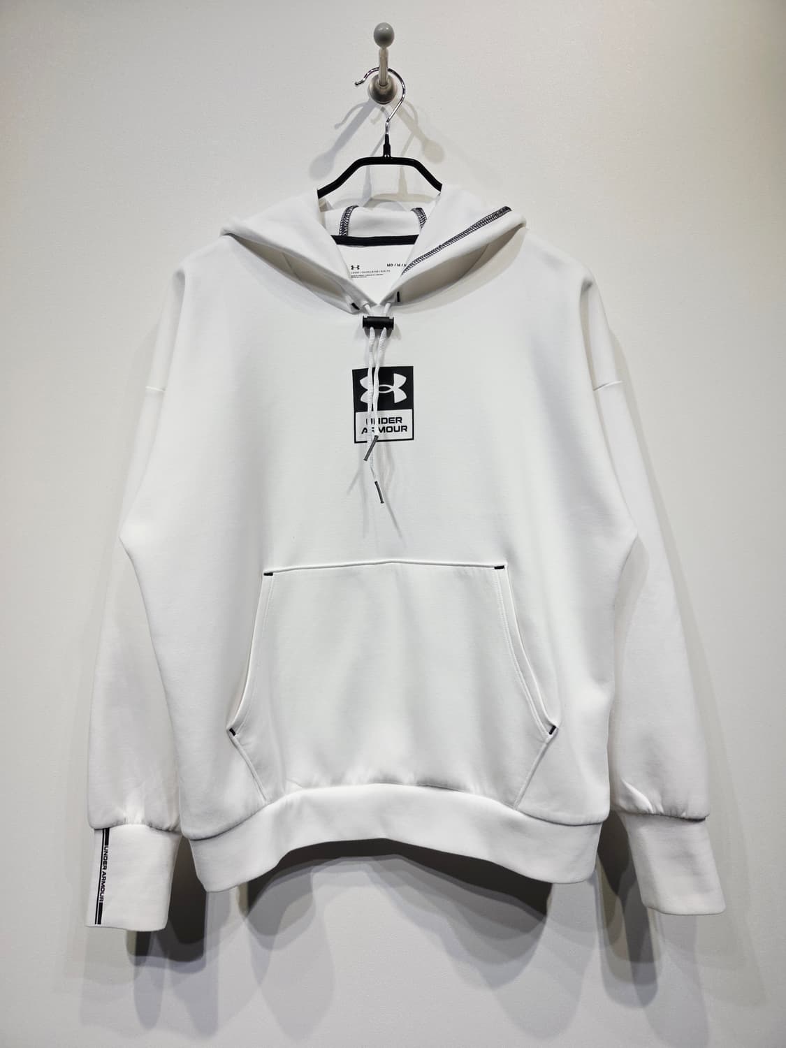 언더아머 안감기모 화이트 로고 후드티_M 상품이미지2