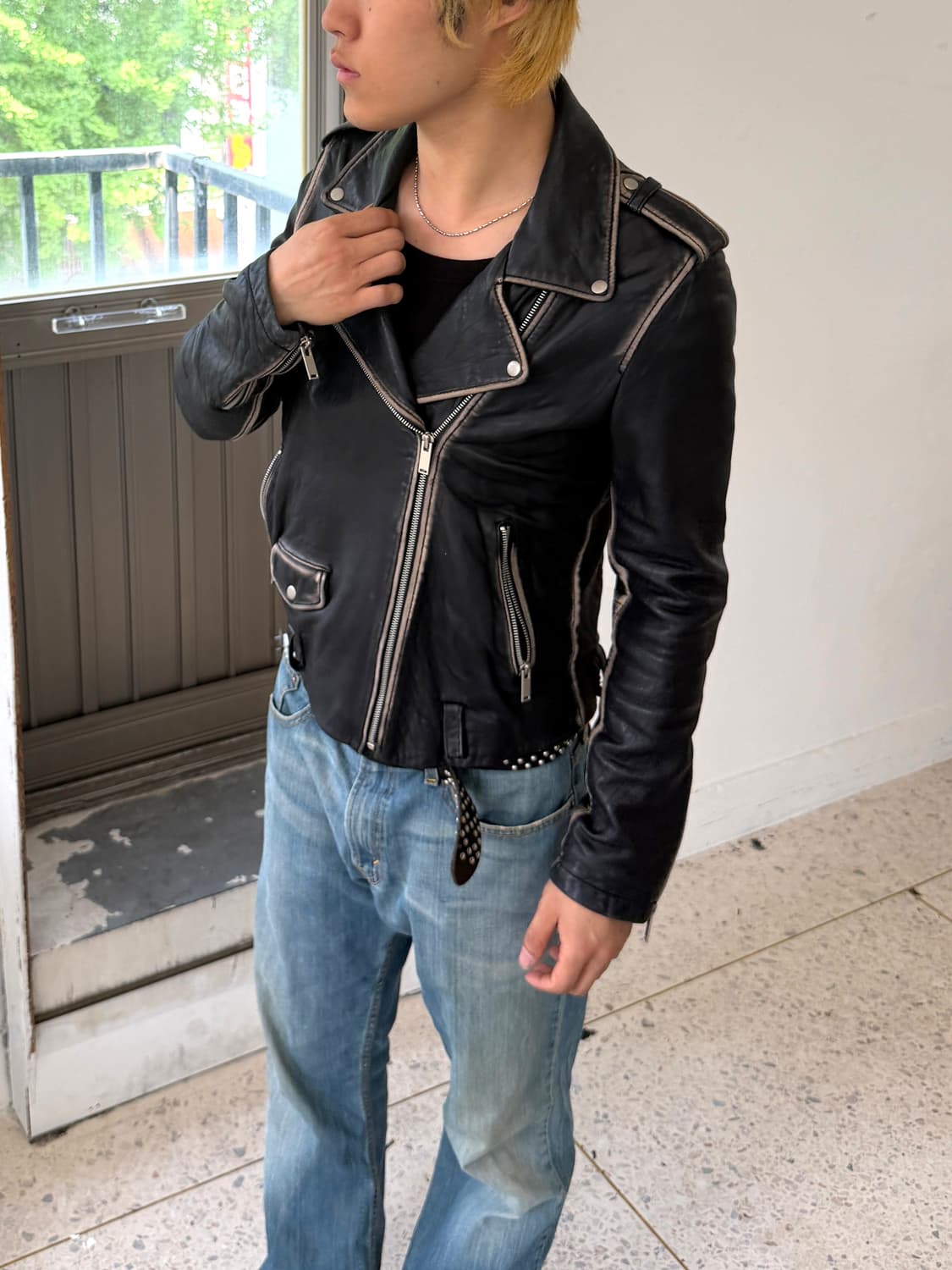 빈티지 라이더 레더 자켓 상품이미지1