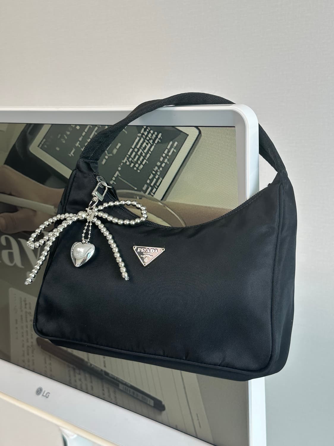 프라다 포코노 나일론 호보백 숄더백 토트백 미니 블랙 상품이미지7