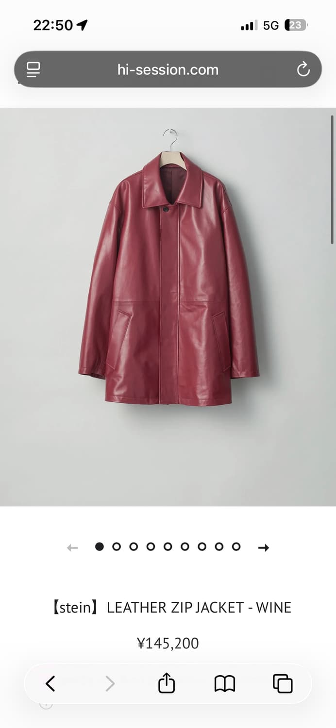 [L Size 체감] 슈타인 Stein 레더 카코트 자켓 고트스킨 레드 상품이미지3