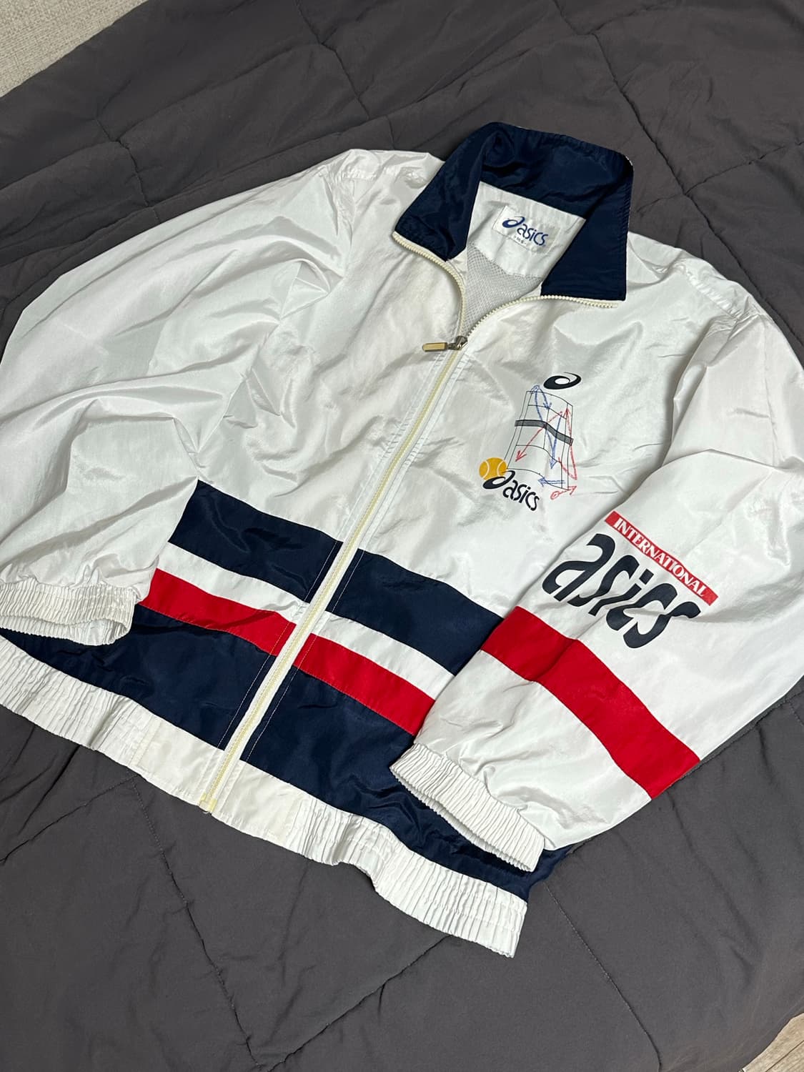 00s 아식스 올드스쿨 바람막이 화이트 L ~ XL 상품이미지1