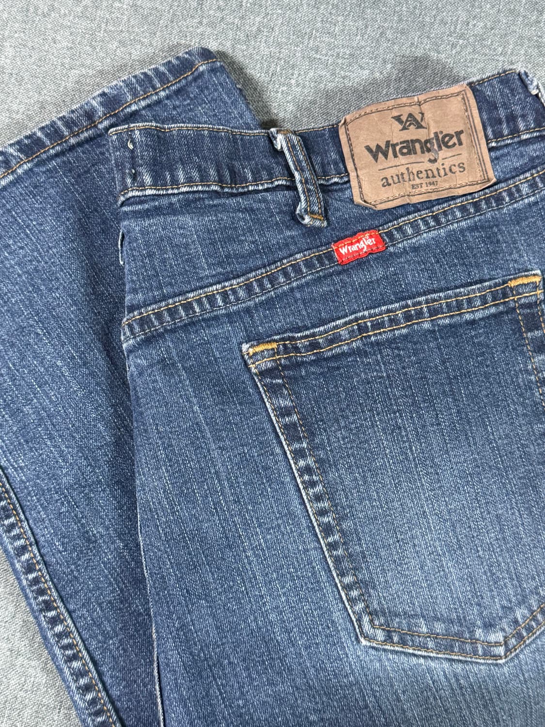 Wrangler 랭글러 스트레이트 핏 데님 팬츠 진청 상품이미지1