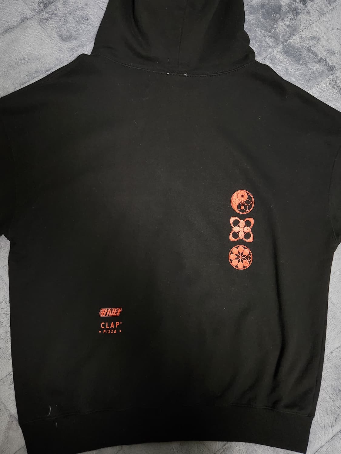 CLAP PIZZA x 카시나 컬렉션 오렌지 블라섬 후디 블랙 상품이미지3