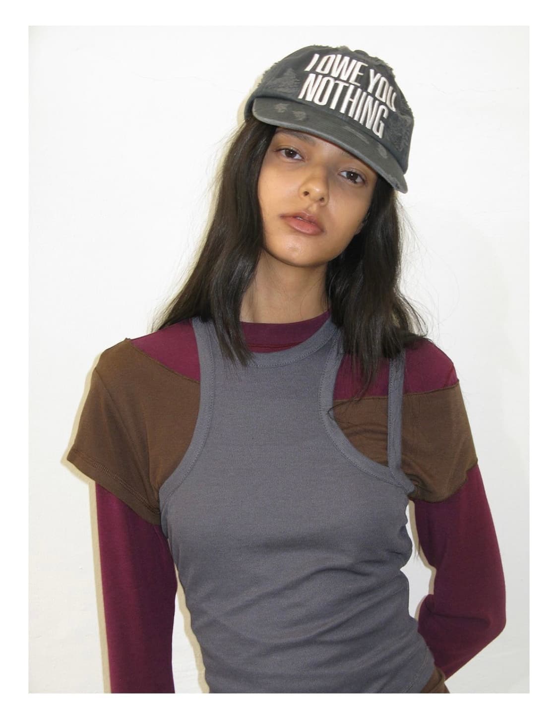 파르티멘토우먼) 레터링 데미지 워싱 볼캡 상품이미지1