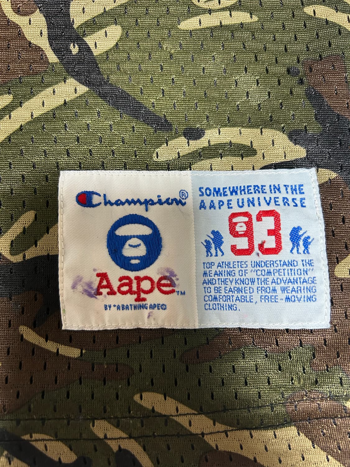 에이프(AAPE) X 챔피온 매쉬 카모 나시티(M) 상품이미지3