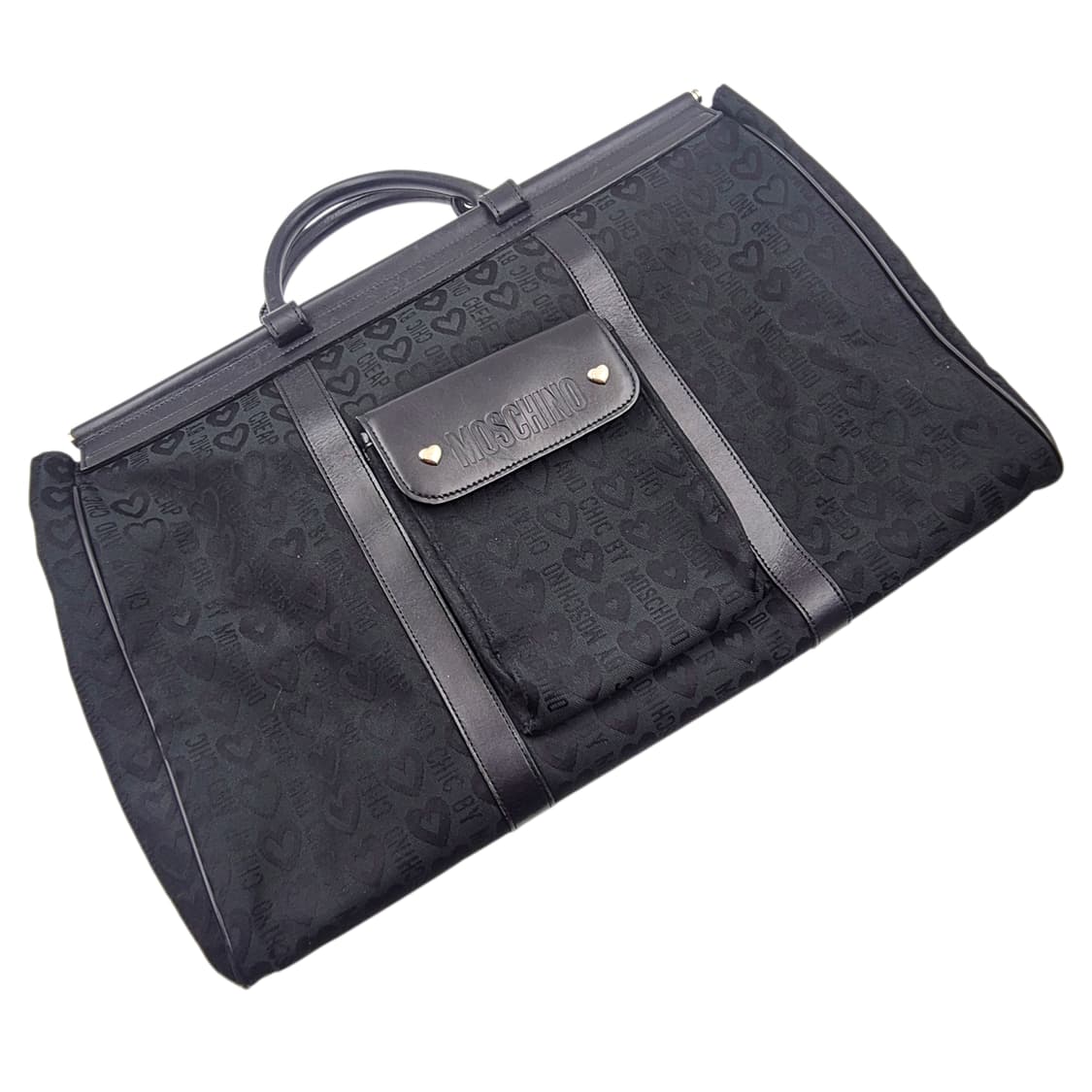 90s 모스키노 칩앤시크 하트 자수&레더 보스턴백 상품이미지5