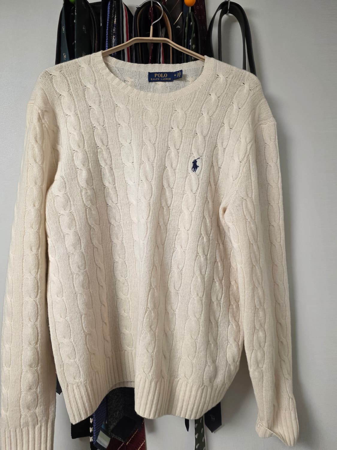 폴로 울 캐시미어 케이블 니트 상품이미지1