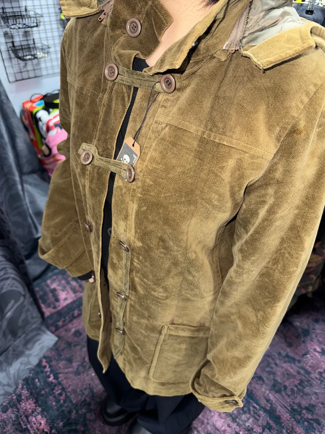 토글 버튼 포인트 벨벳 자켓 상품이미지7