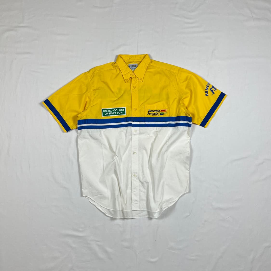 90‘s 베네통포뮬러1 benetton f1 빅로고 반팔 셔츠 남방 상품이미지1