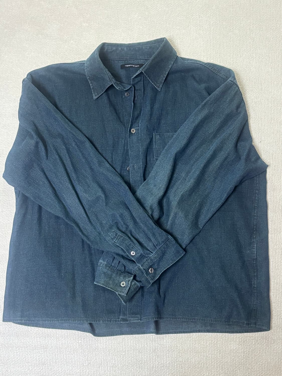 Crop Shirt Washed Dusty Blue 상품이미지1