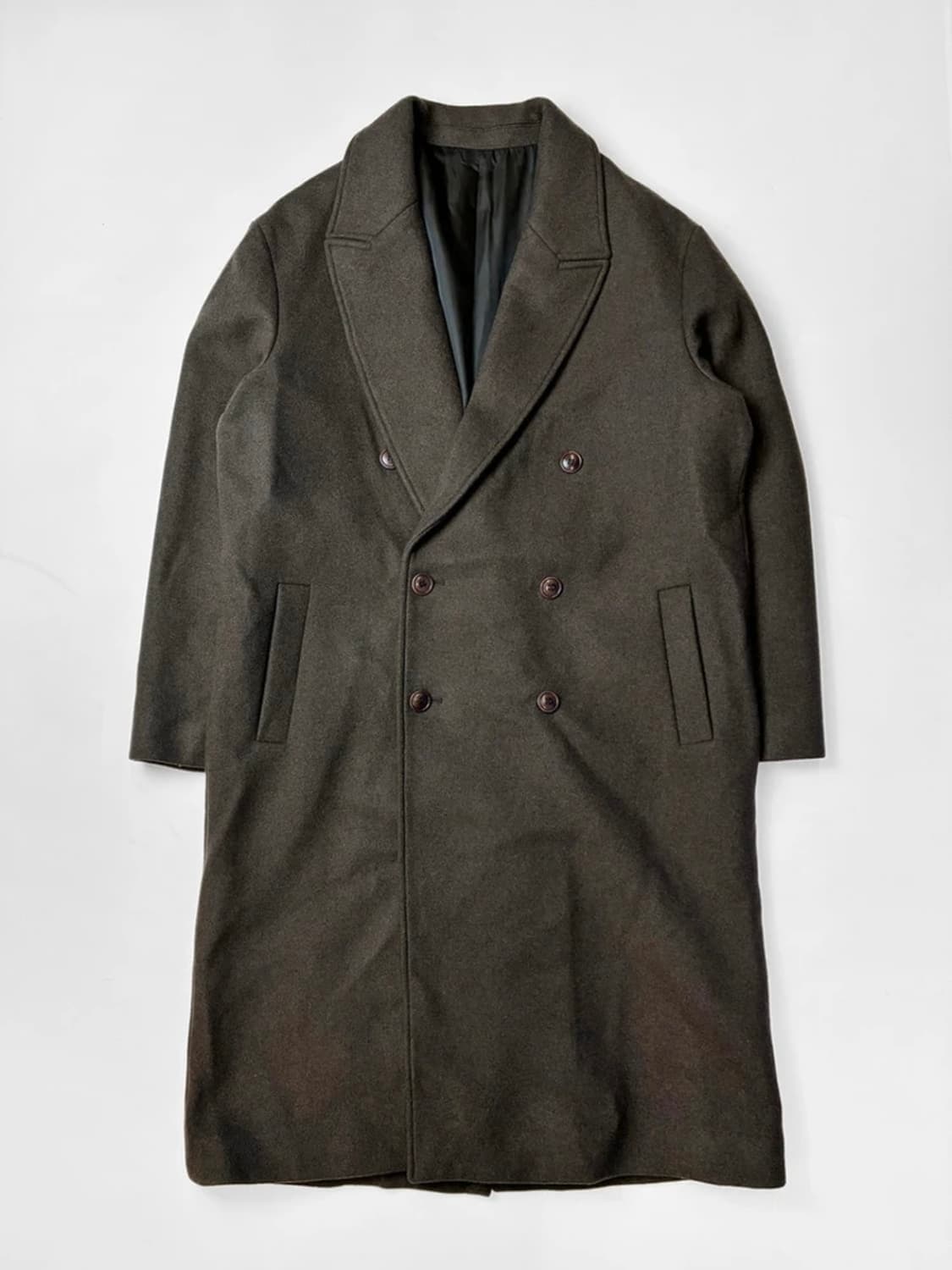 (급처) 쿠어 COOR MTR 오버핏 캐시미어 블렌드 더블 롱 코트 L 상품이미지1