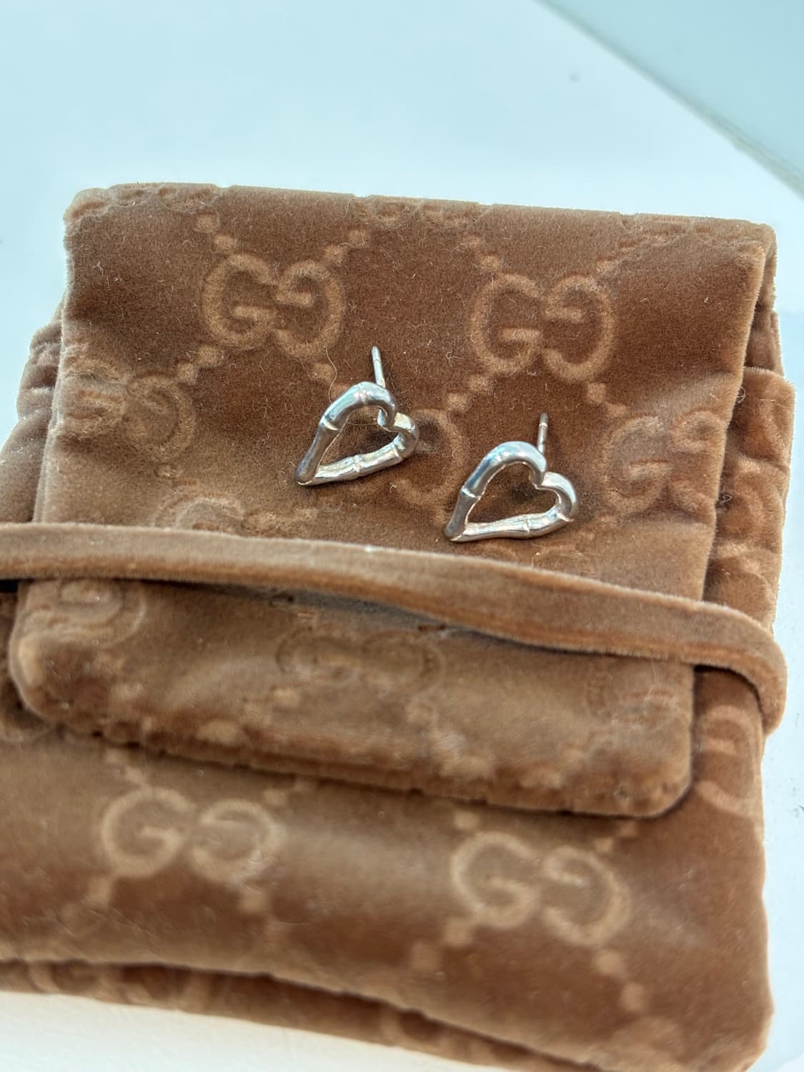 Gucci 구찌 925 실버 뱀부 하트 이어링 (빈티지) 🖤 상품이미지2