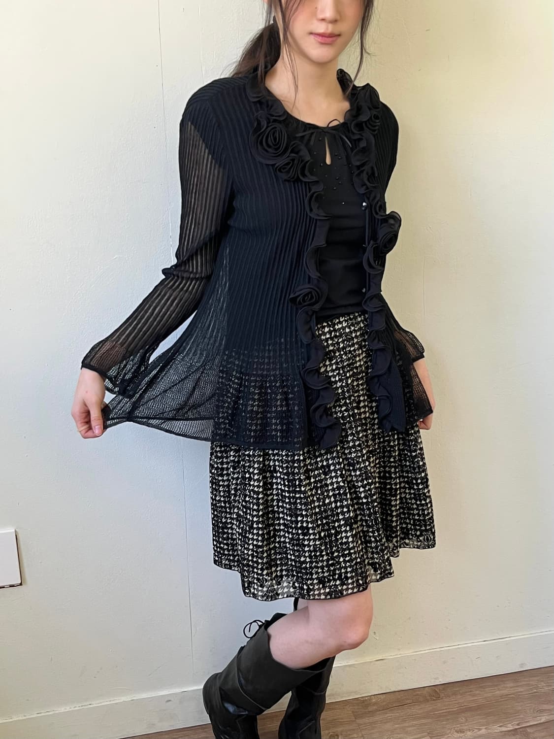 Chamois 플라워 시스루 가디건 상품이미지7