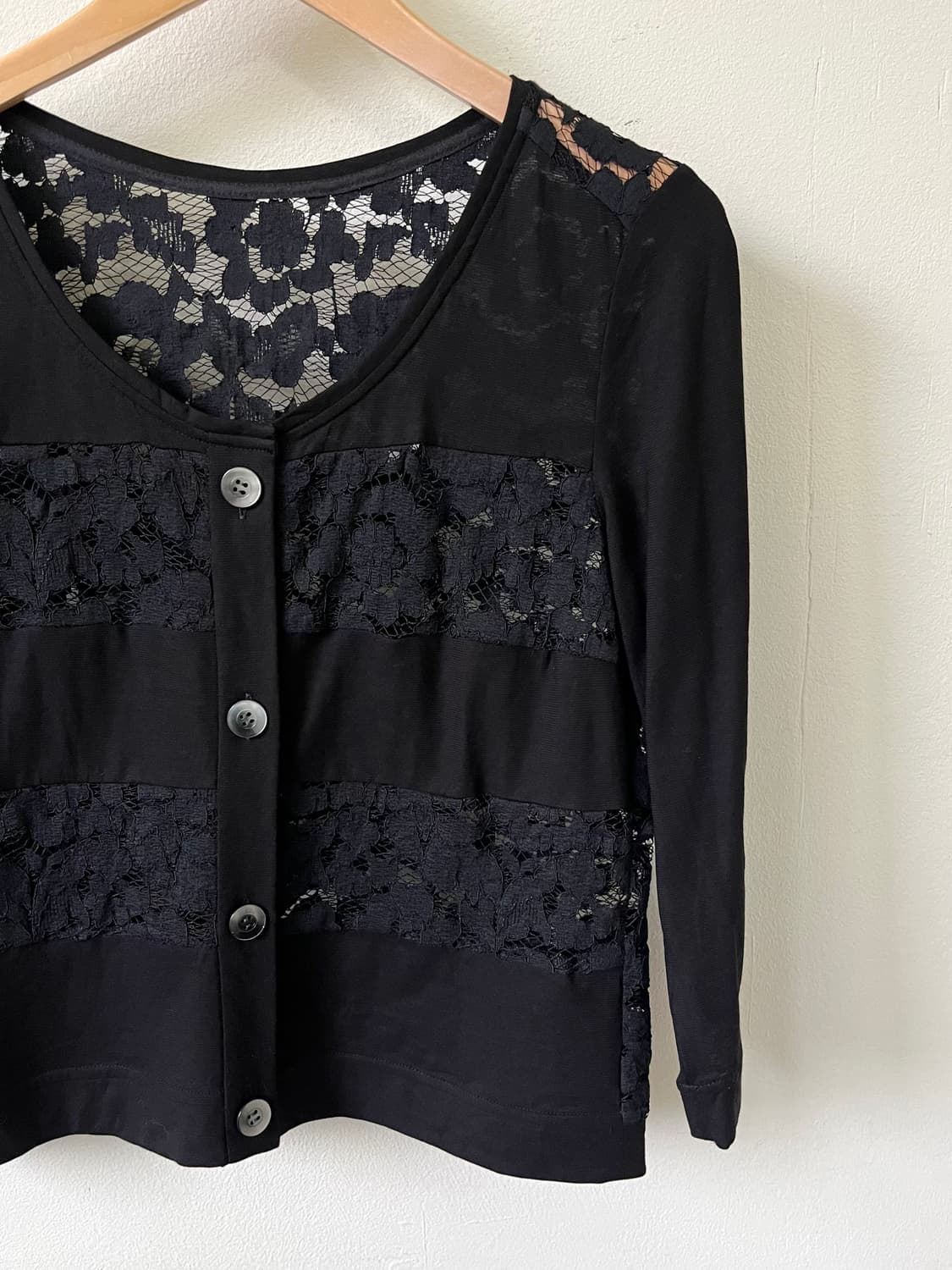 vivapresto 블랙 시스루 가디건 상품이미지2