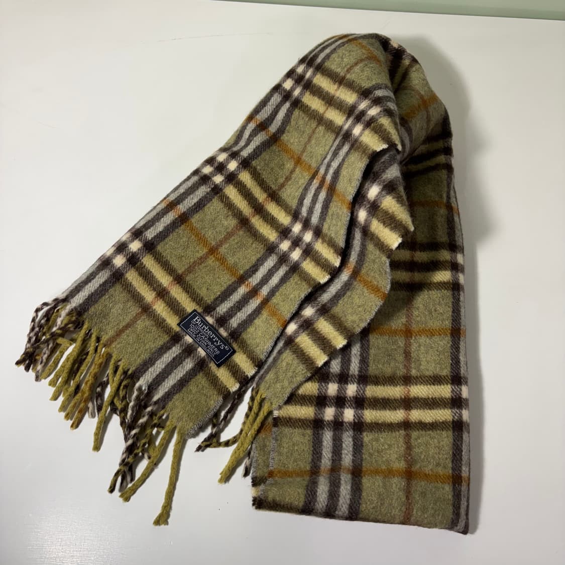 OS 버버리 카키 노바체크 캐시미어 머플러 목도리 상품이미지1