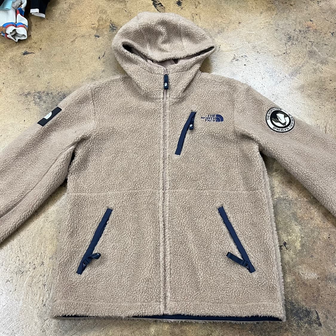 [정품/90] 노스페이스 후리스 후드 집업 베이지 b8 상품이미지3