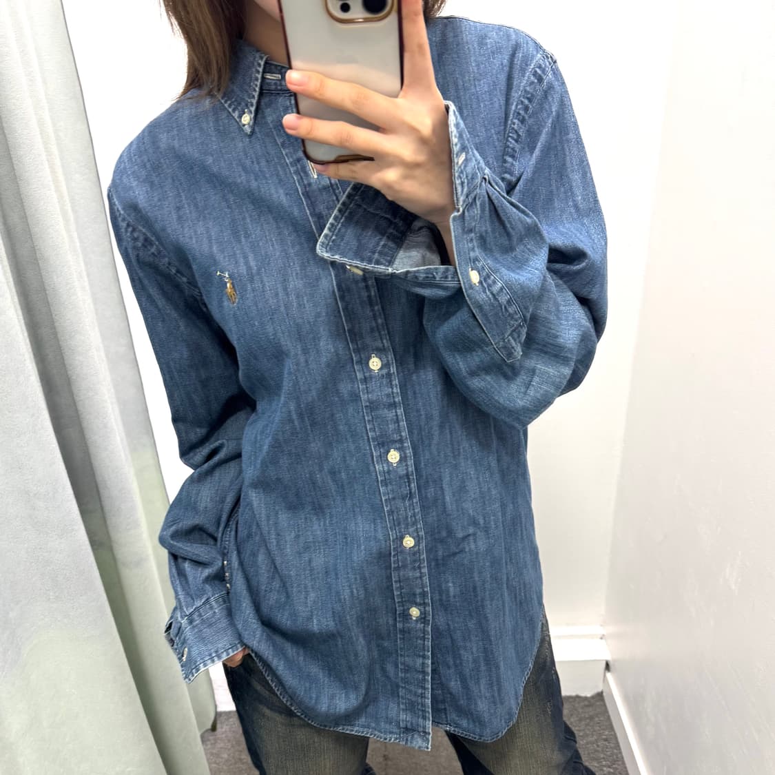 폴로 클래식핏 데님 셔츠 상품이미지2