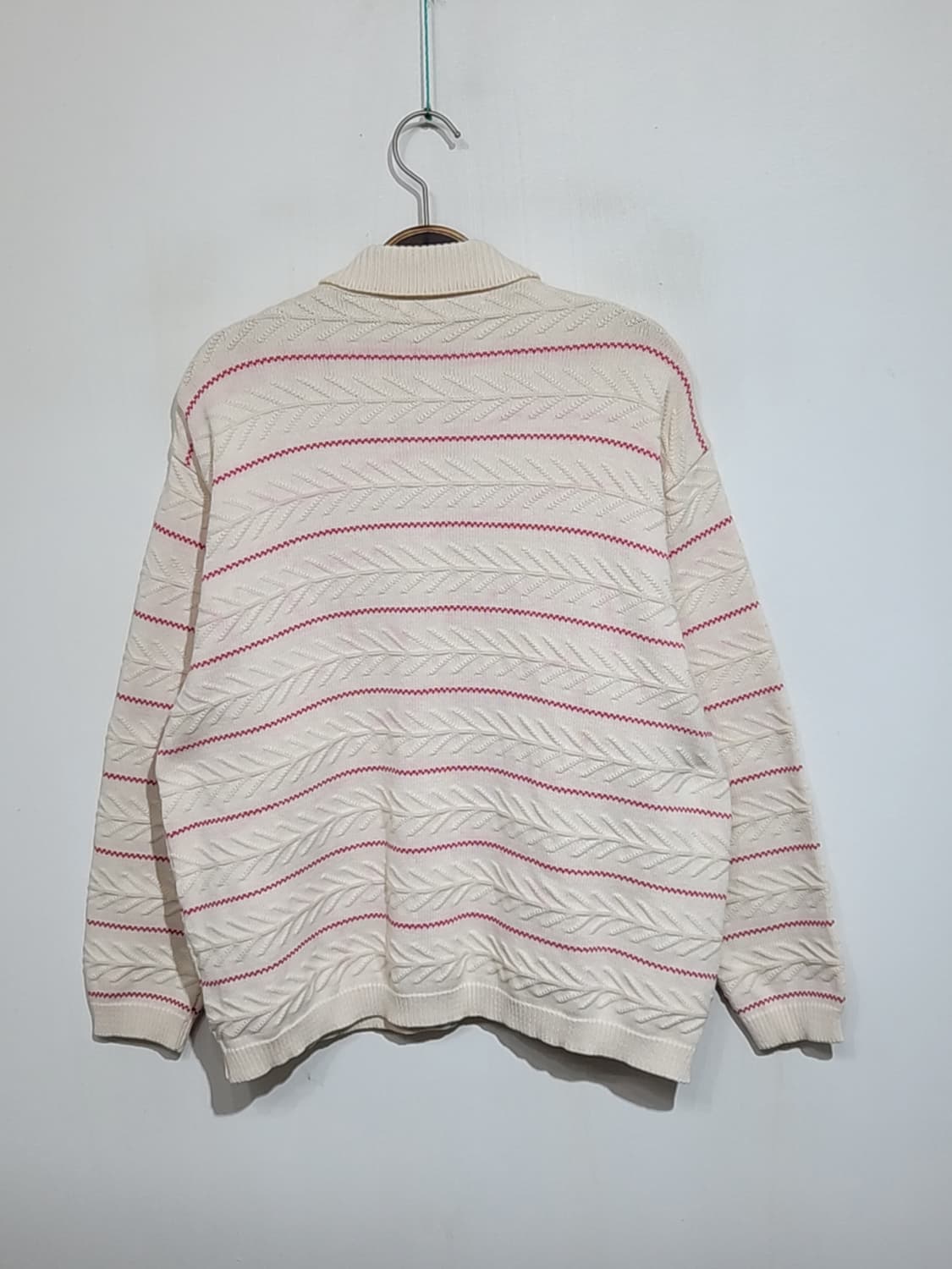 (XL) 버버리 가디건 줄가라 금장단추 카라넥 영국판  상품이미지6