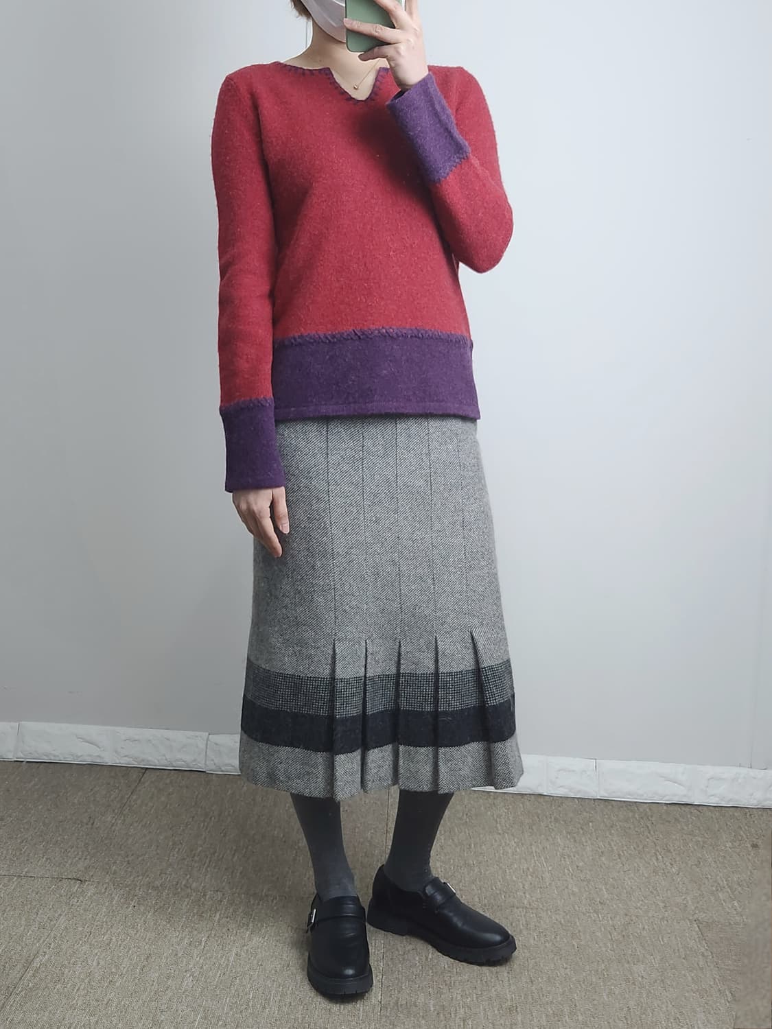 플리츠 울 스커트 상품이미지2