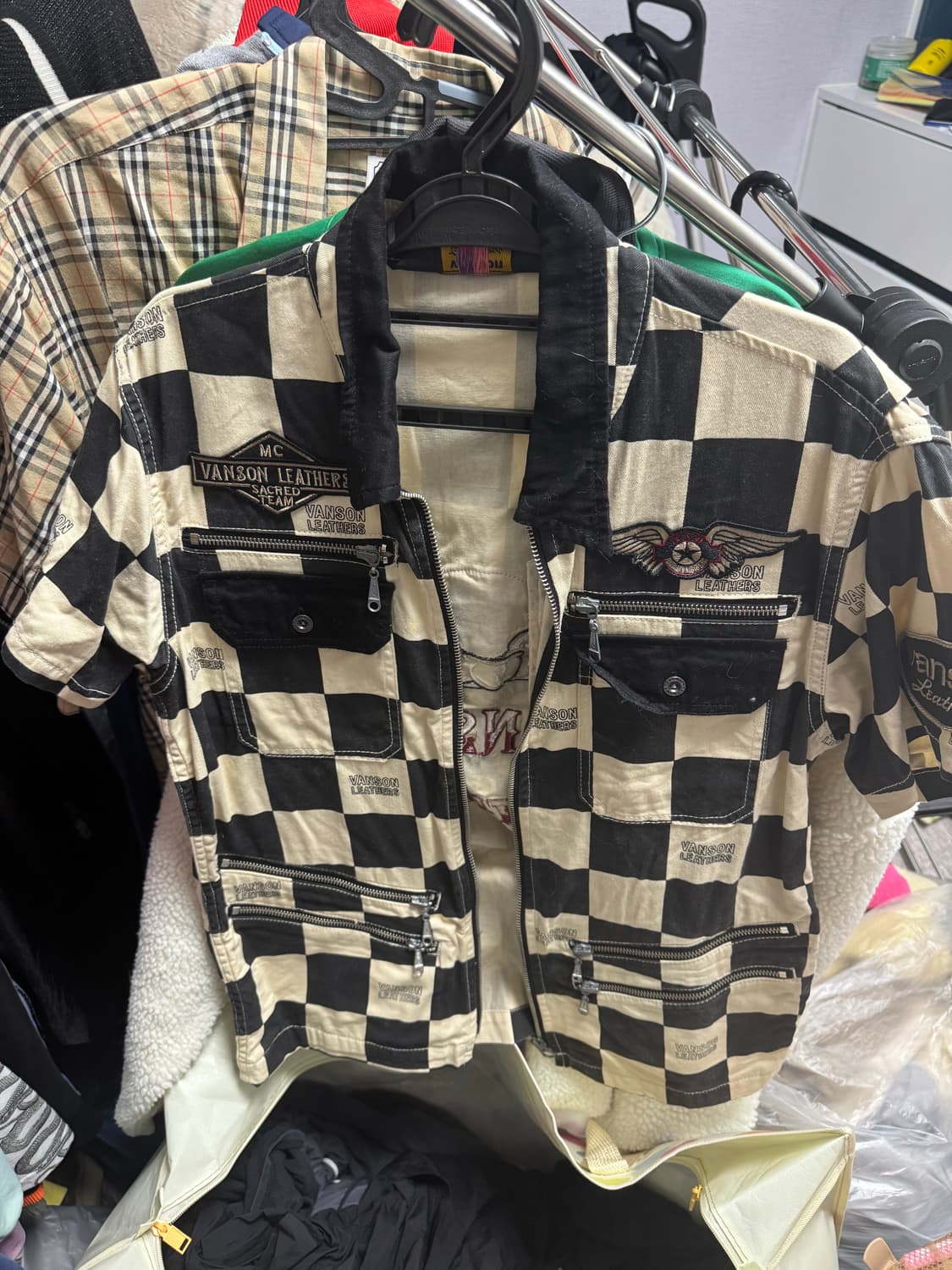 벤슨 체커보드 셔츠 자켓 상품이미지1