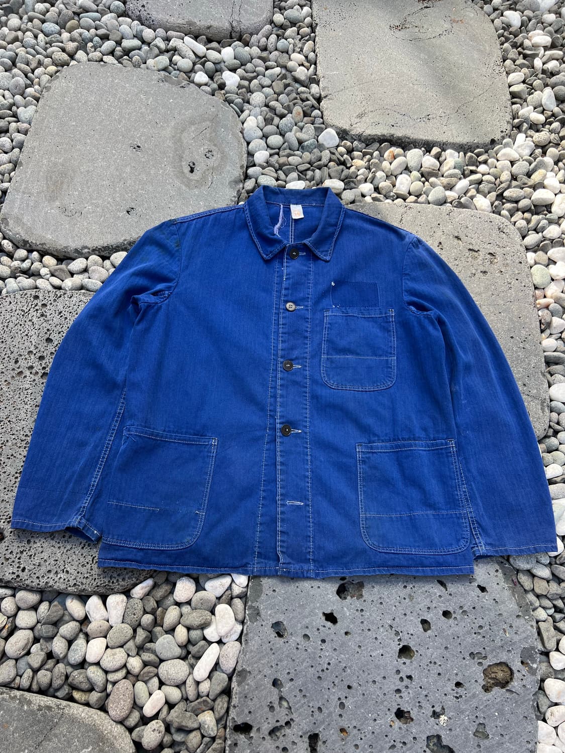 WASHING BLUE OLD VINTAGE HBT 헤링본프렌치워크자켓 상품이미지1