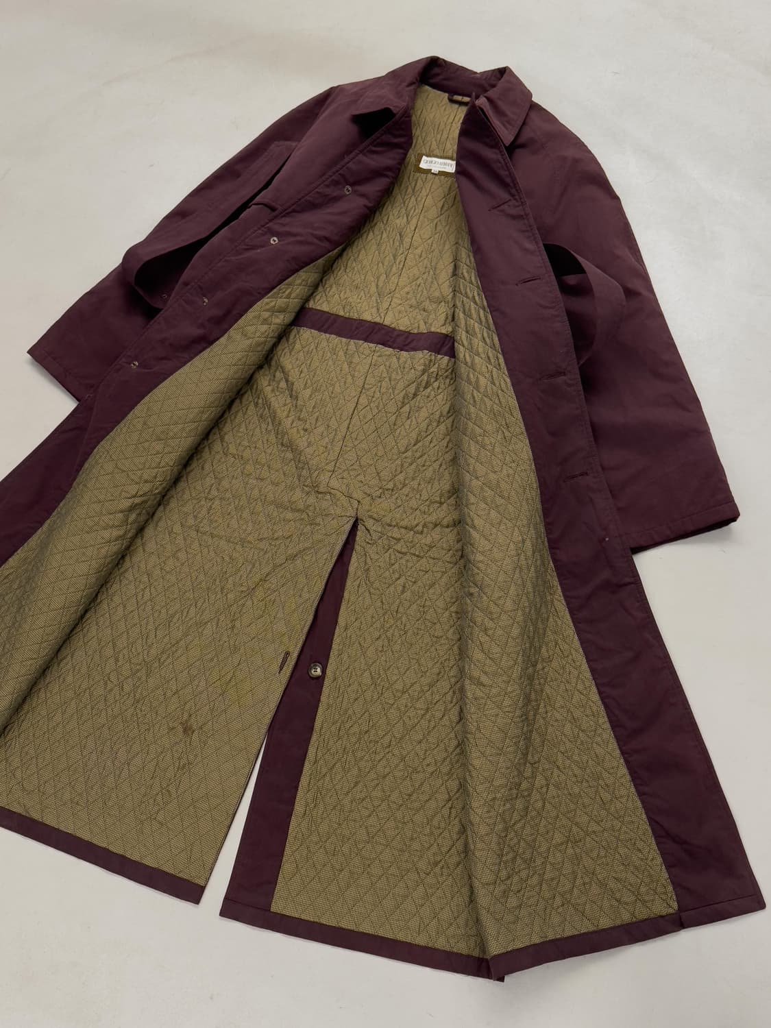 90년대 조르지오 아르마니 발마칸 퀼팅 코트 상품이미지7