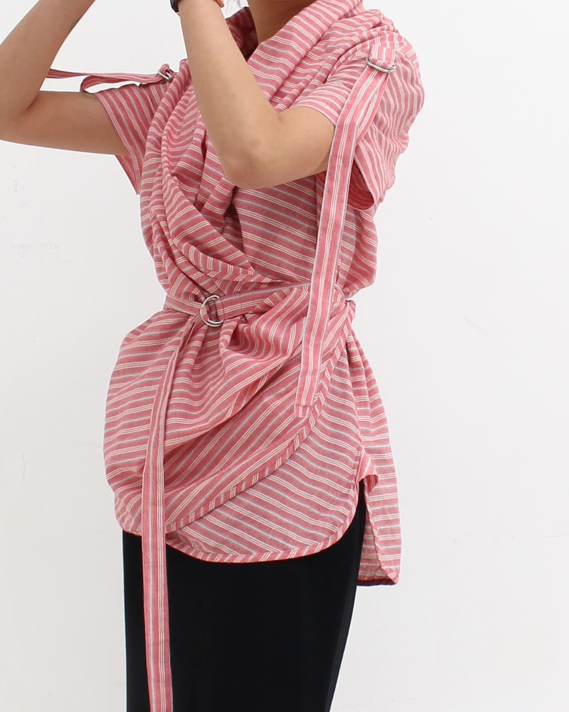 비비안웨스트우드 레드라벨 스트라이프 랩 블라우스 상품이미지9