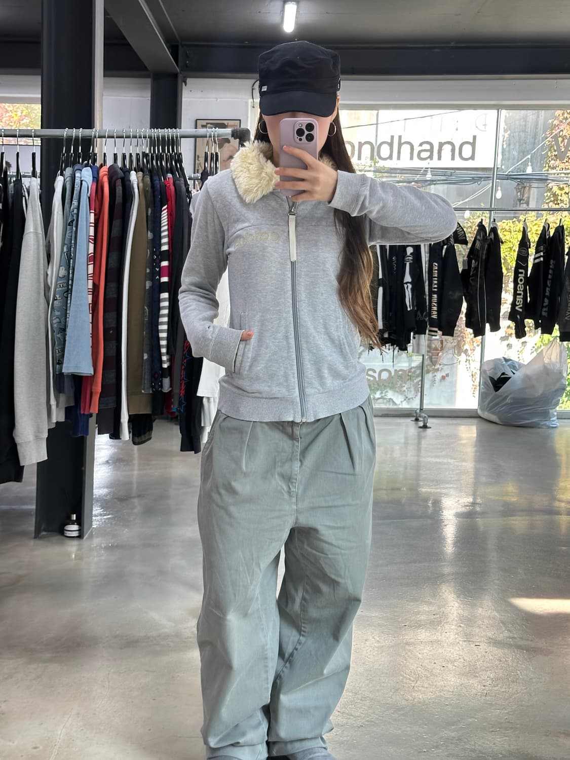 아디다스 Y2k 양털넥 코튼집업 상품이미지2