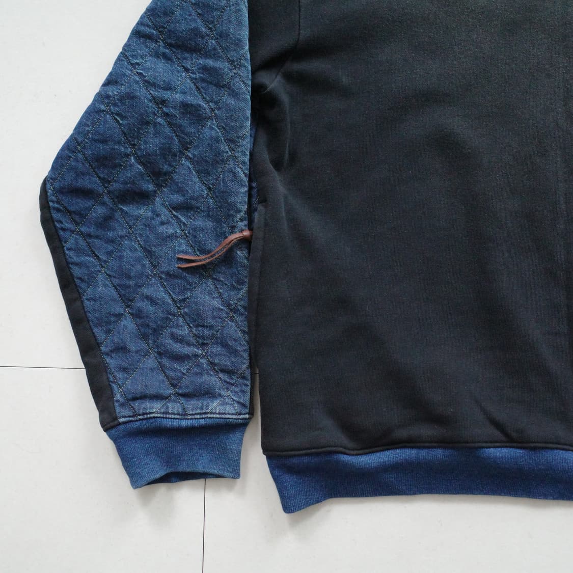 [정품] 캐피탈 컨트리 플리스 데님 퀼팅 투톤 스웨트셔츠 인디고 S 상품이미지4