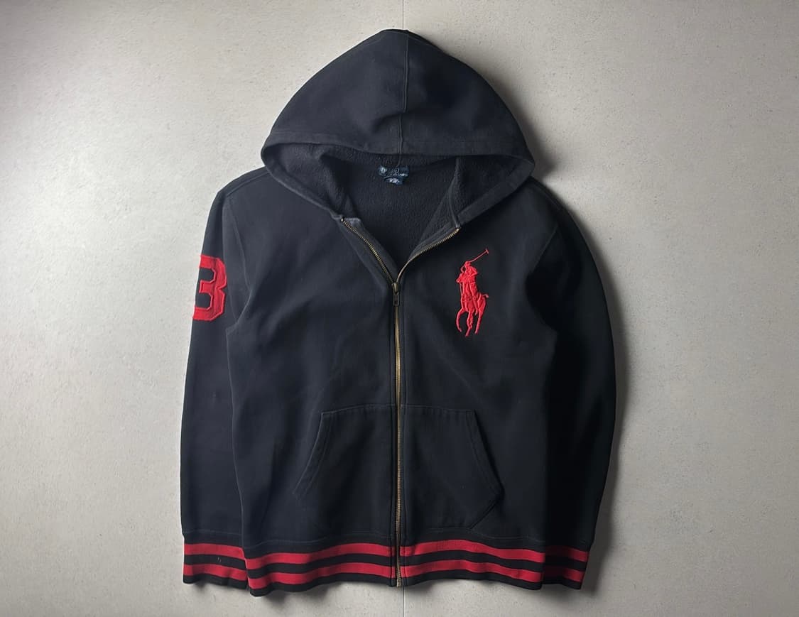 폴로 빅포니 검빨 후드집업 상품이미지1