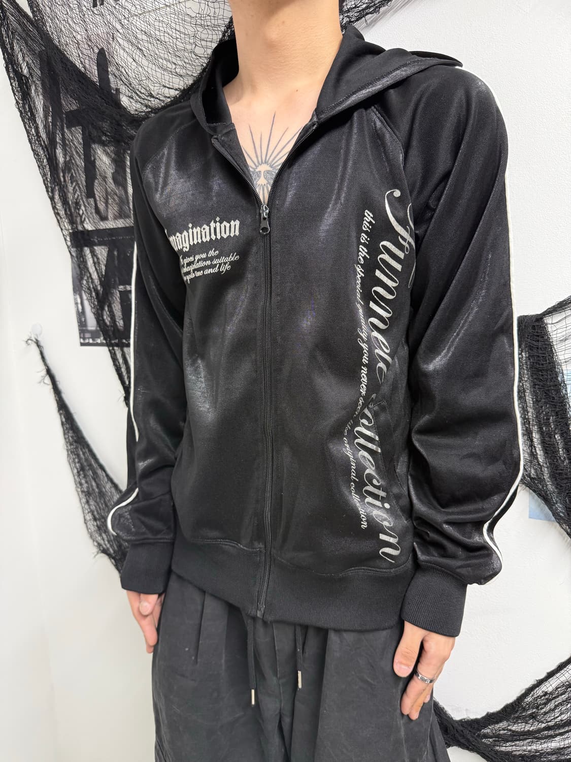 00s punk mood lettering hood zip up 상품이미지1