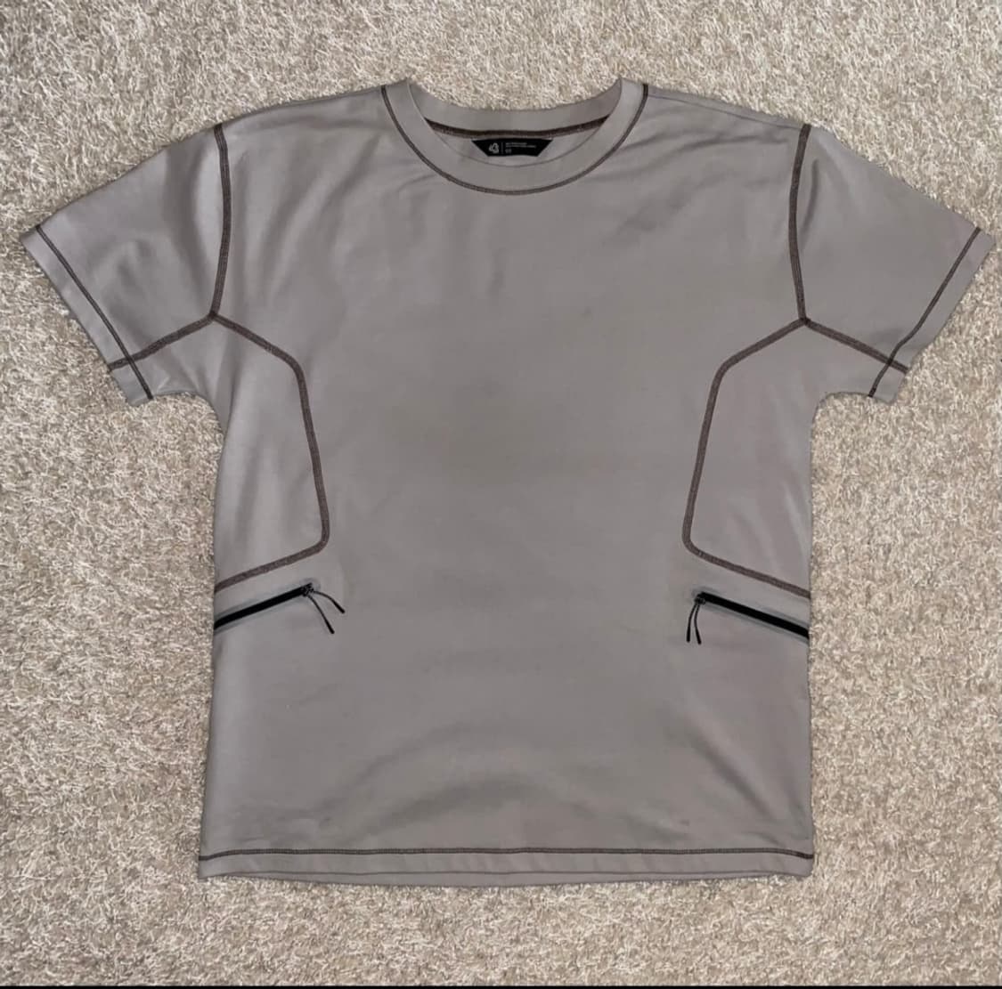 J EONGL I 콘트라스트 스티치 t-shirts grey 상품이미지2