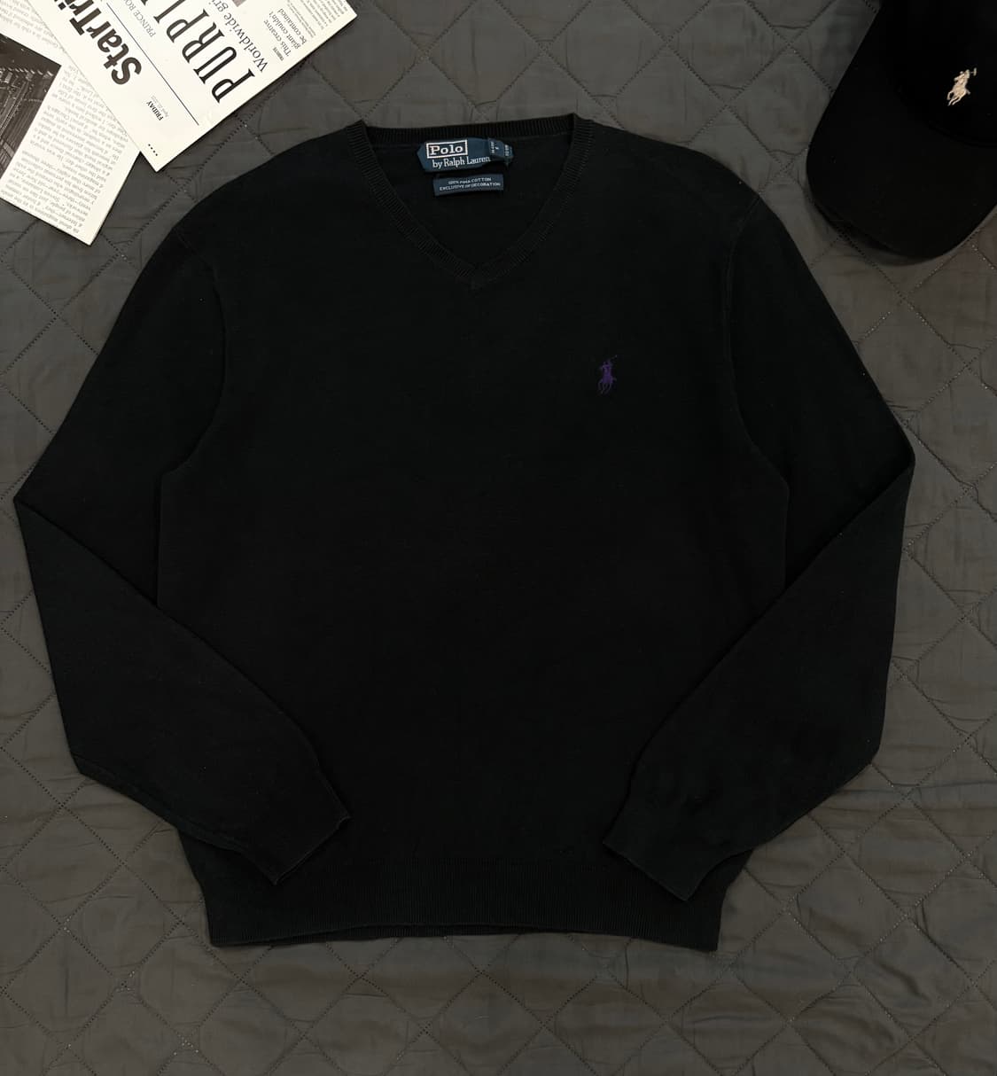 Polo 폴로랄프로렌 V넥 블랙 니트 상품이미지1