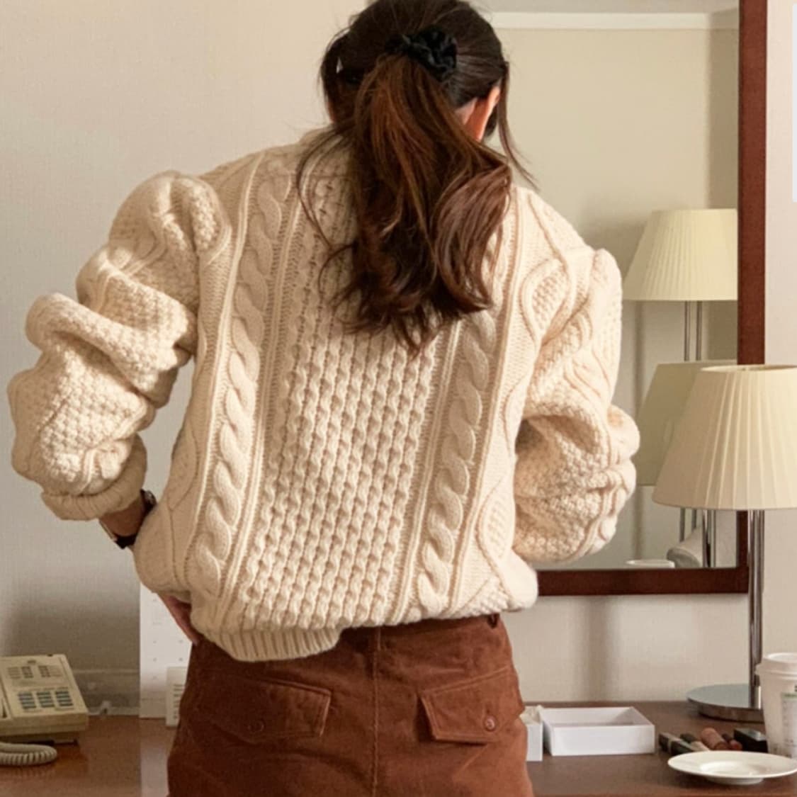 얼반하루(URBANHARU) 케이블 울니트 프리사이즈 새상품 상품이미지2