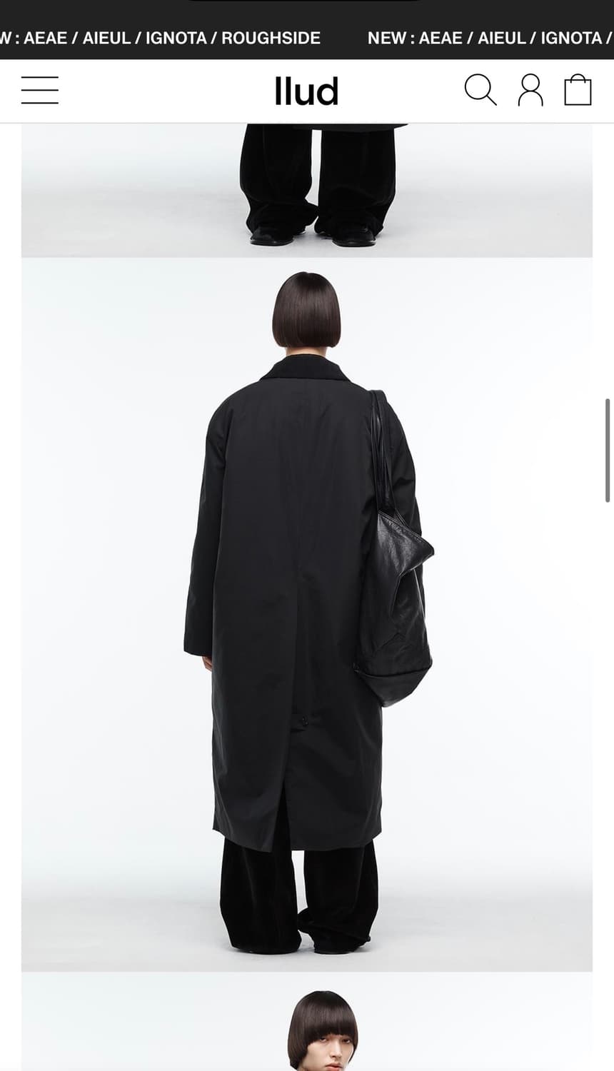 알렌느 24fw 패디드 롱 맥 코트 블랙 상품이미지3